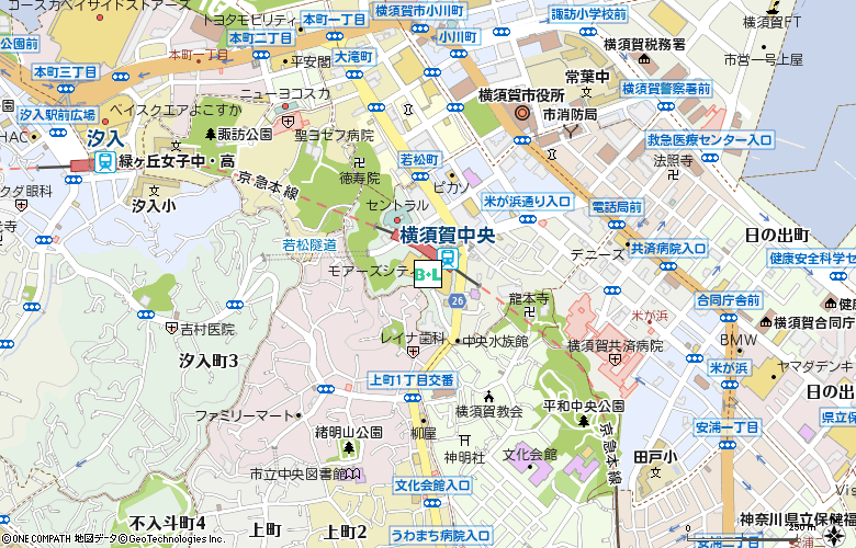 アイシティ横須賀モアーズシティ店付近の地図